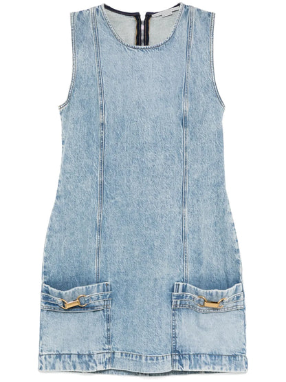 Clasp-Embellished Sleeveless Dress