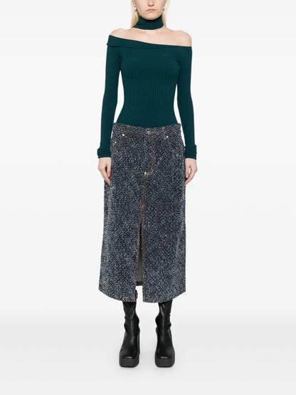 Boucle Denim Skirt
