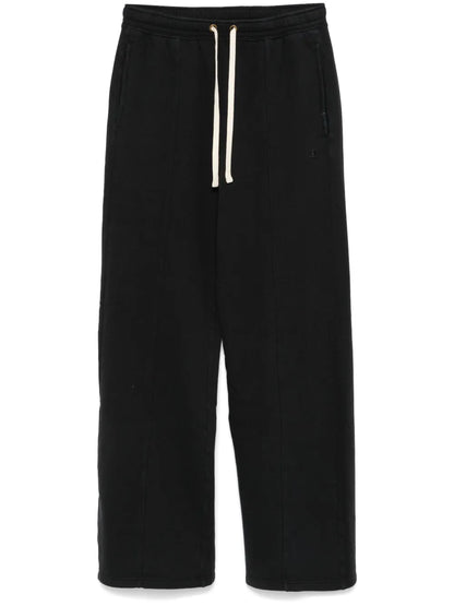 Vintage-Wash Wide-Leg Track Pants