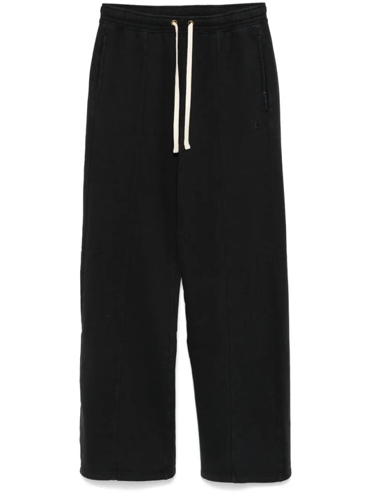 Vintage-Wash Wide-Leg Track Pants