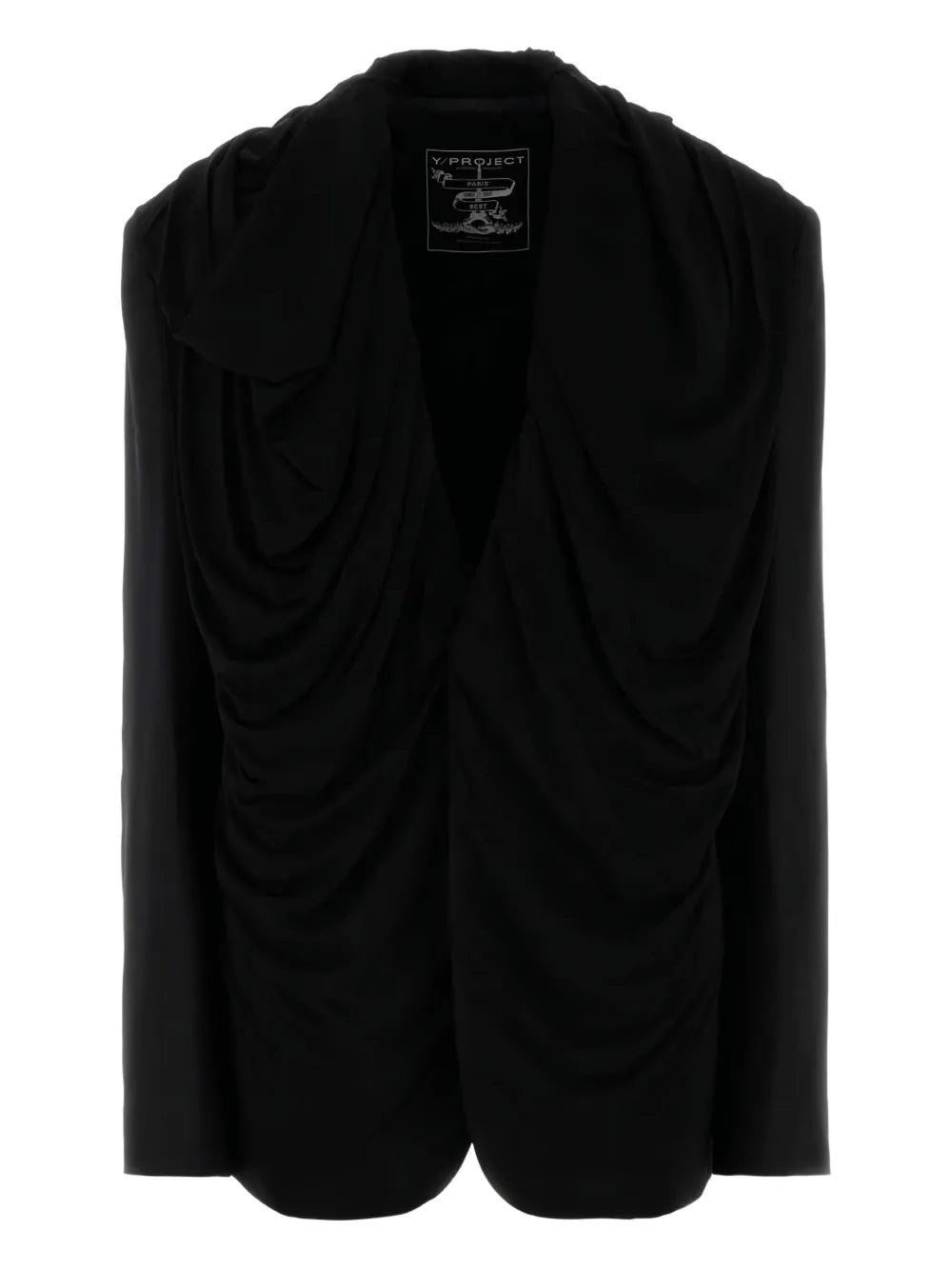 Draped Hooded Blazer