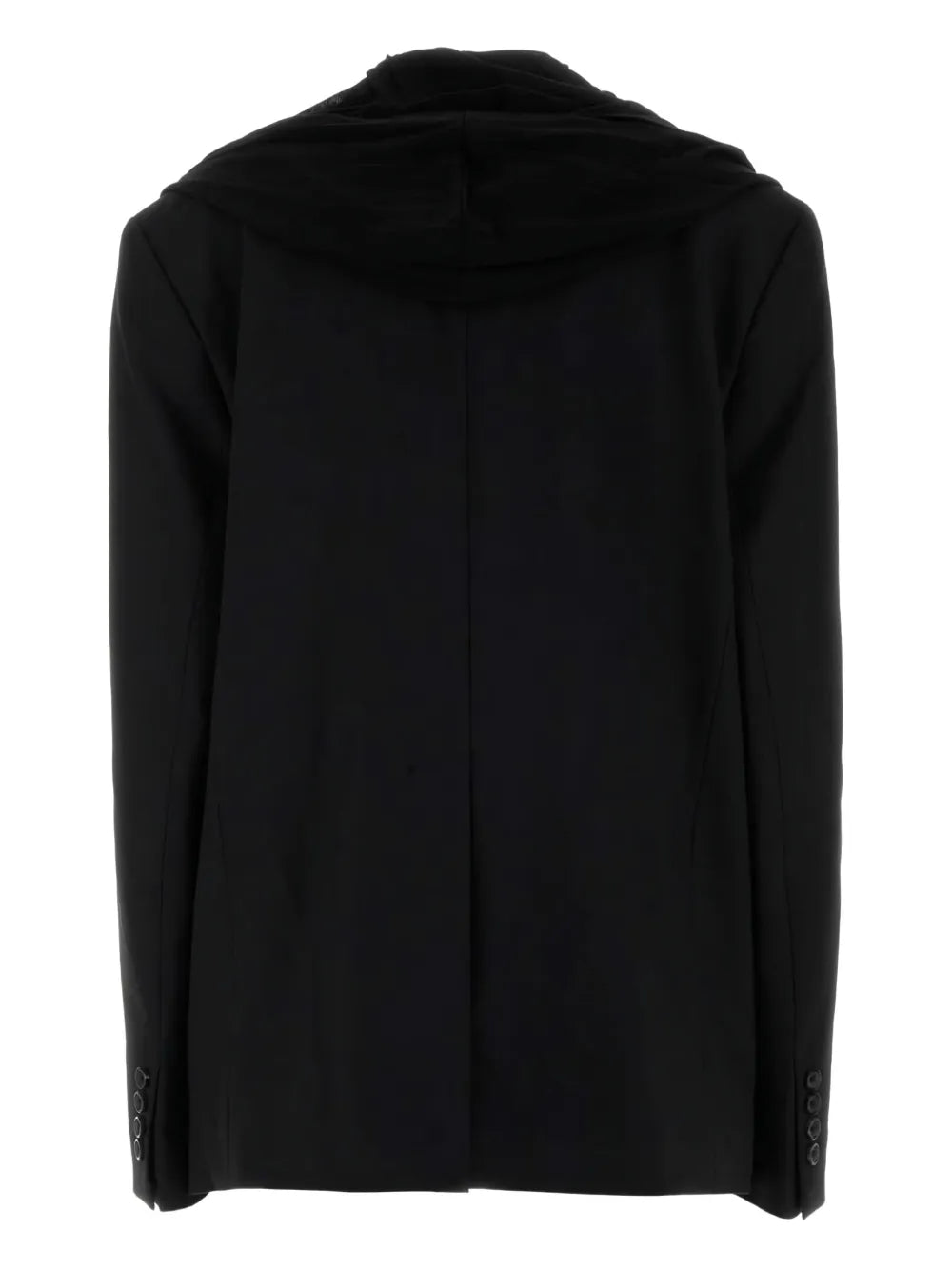 Draped Hooded Blazer