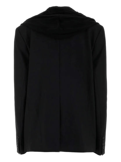 Draped Hooded Blazer