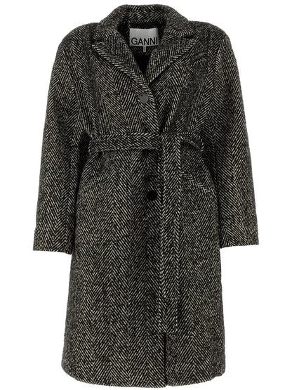 Herringbone-Pattern Coat