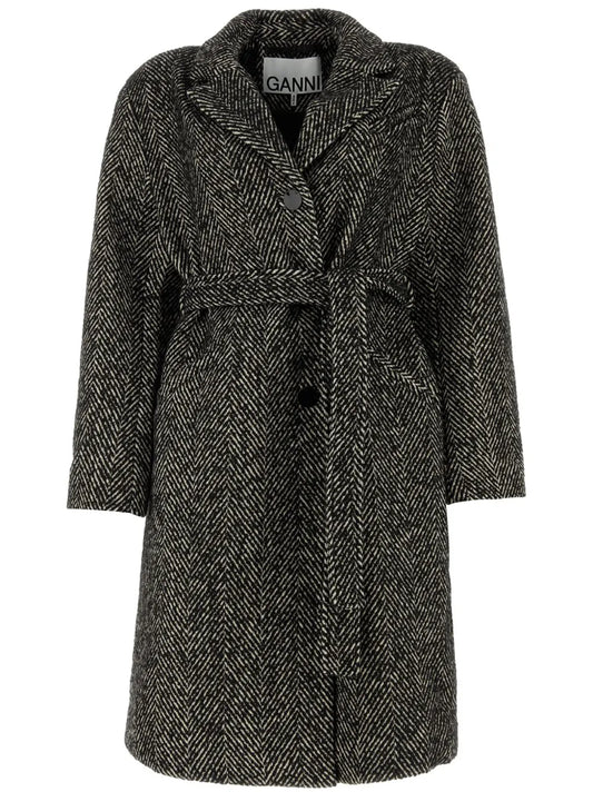 Herringbone-Pattern Coat