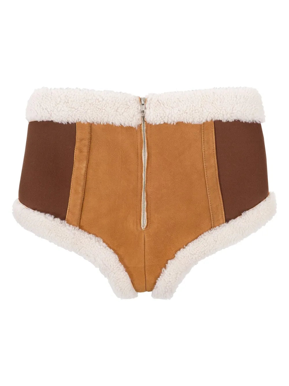Trimmed Sheepskin Mini Shorts