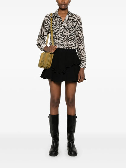 Ruffle Printed Shirt