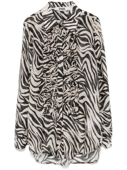 Ruffle Printed Shirt