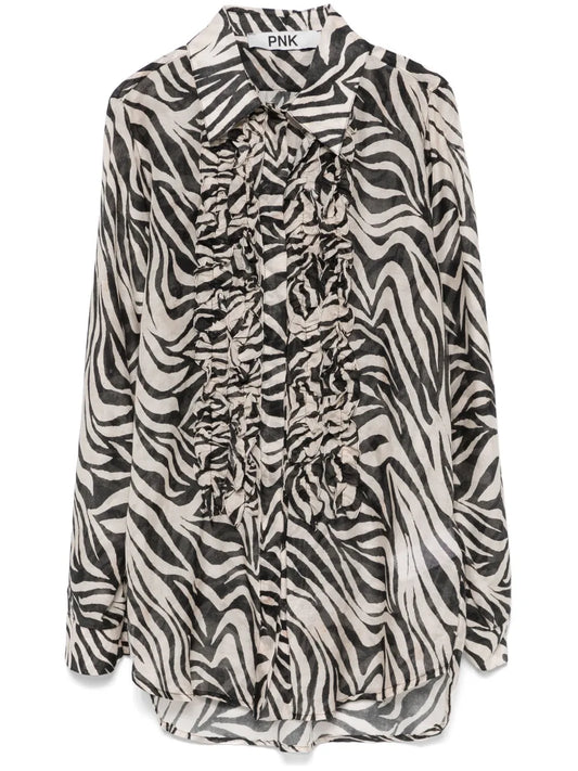 Ruffle Printed Shirt