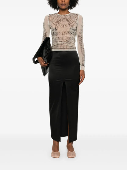 Slit Mid Skirt