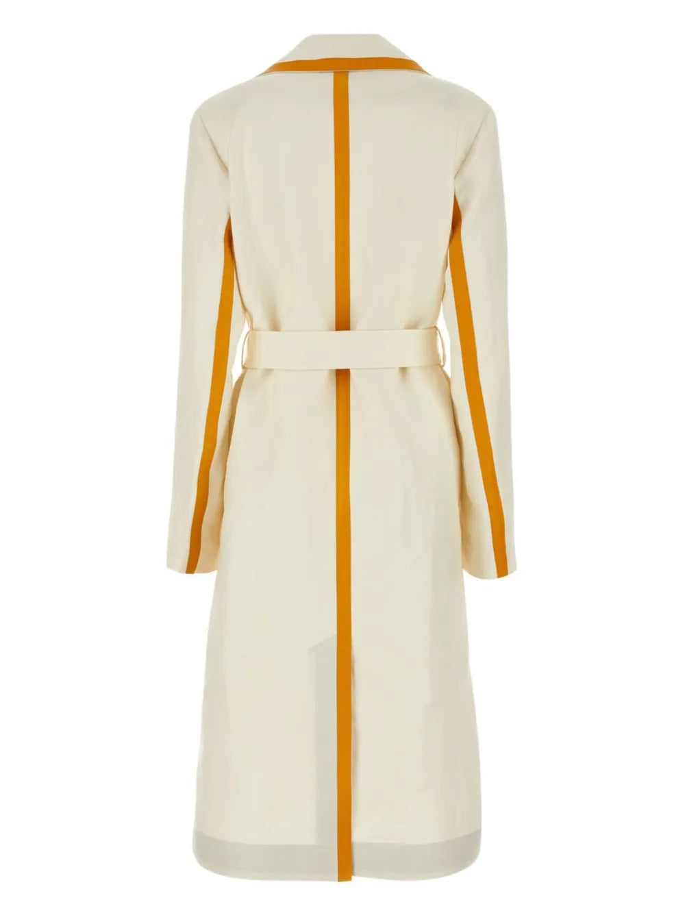 Contrast-Trim Trench Coat