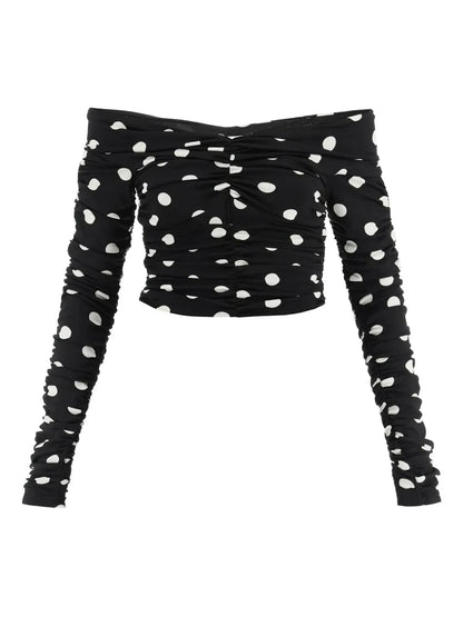 Polka Dot-Print Crop Top