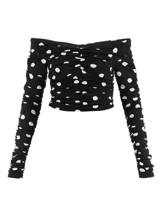 Polka Dot-Print Crop Top