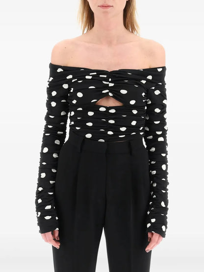 Polka Dot-Print Crop Top