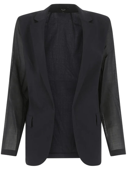 Sheer Sleeves Wool Jacket