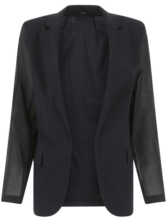 Sheer Sleeves Wool Jacket
