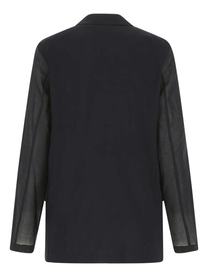 Sheer Sleeves Wool Jacket