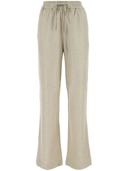 Drawstring Straight-Leg Trousers