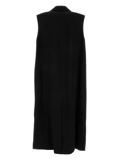 Button-Fastening Tailored Crepe Gilet