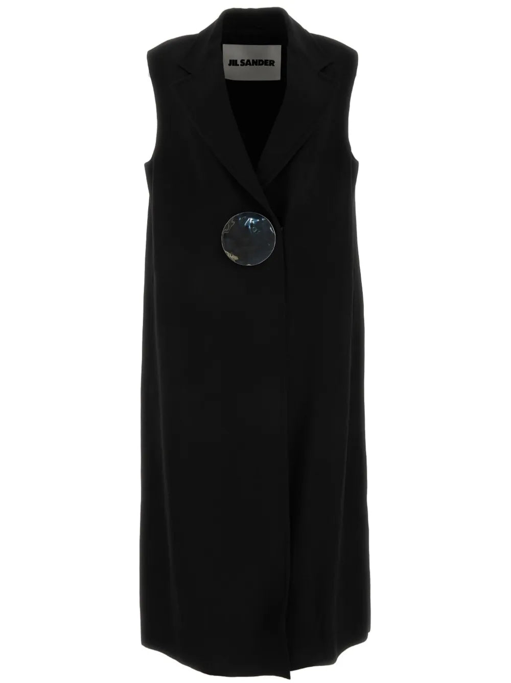 Button-Fastening Tailored Crepe Gilet