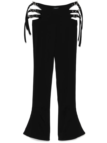 Buckle-Detail Flared Trousers