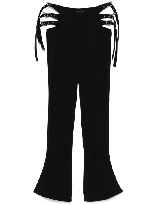 Buckle-Detail Flared Trousers