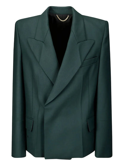 Pointed-Shoulder Blazer