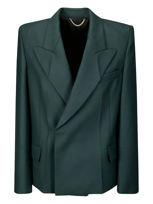 Pointed-Shoulder Blazer