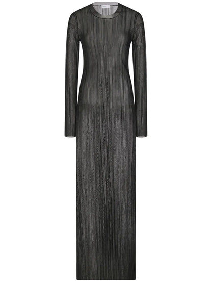 Sheer Plissé Dress