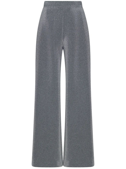 Metallic Straight-Leg Trousers