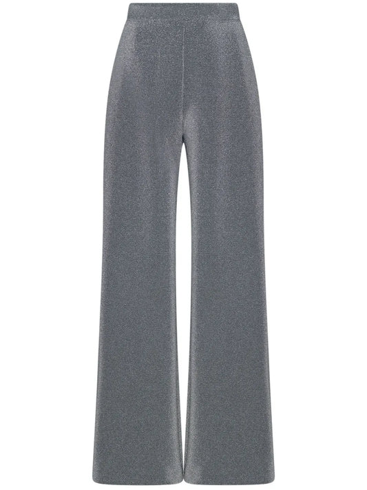 Metallic Straight-Leg Trousers