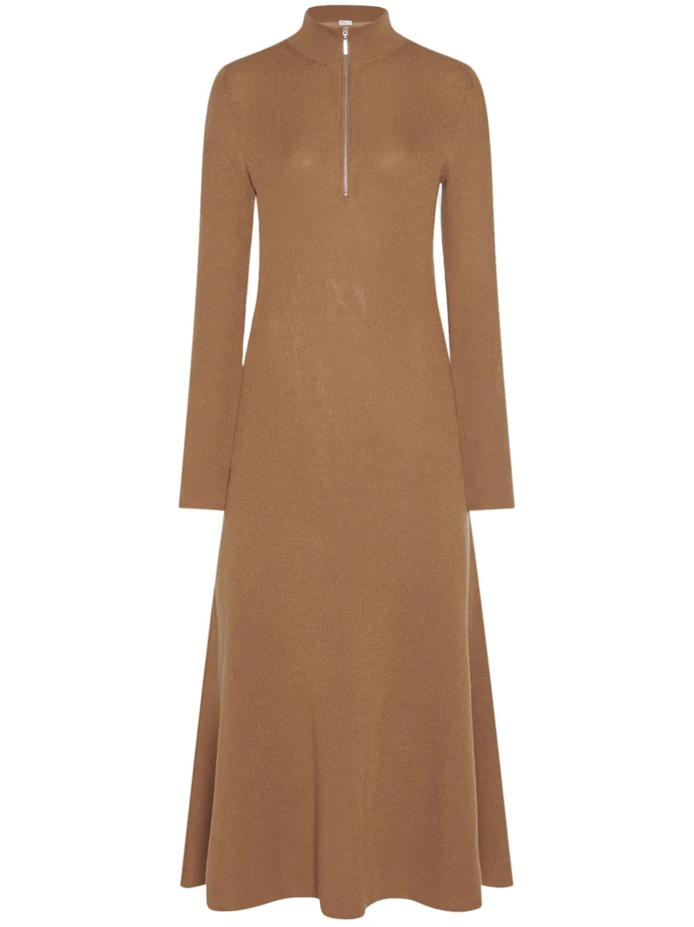 Zip-Up Ribbed Knit Dress