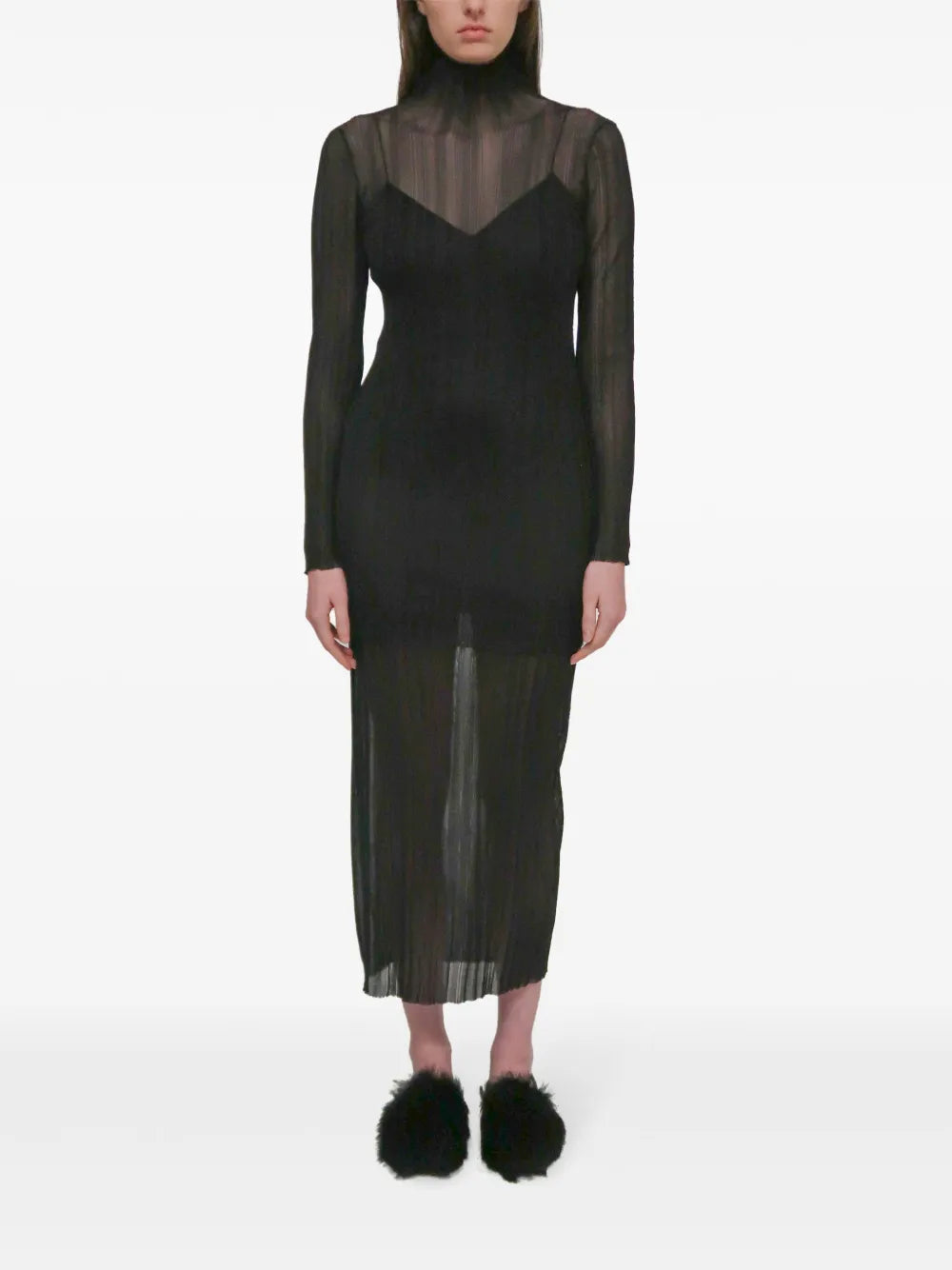 Sheer Plissé Skirt