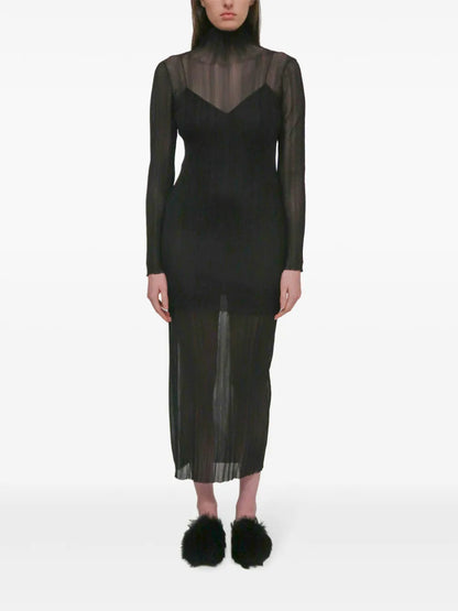 Sheer Plissé Skirt