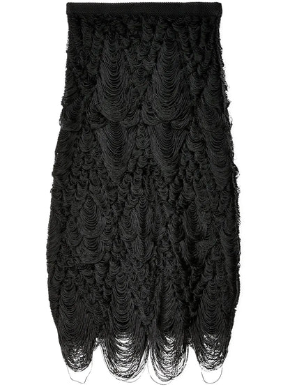 Weaved Fringed Skirt