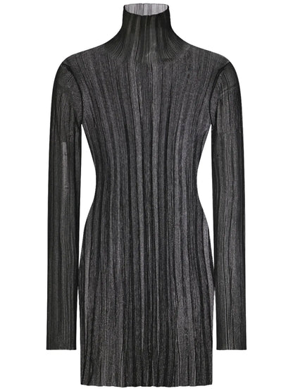 Sheer Plissé Dress