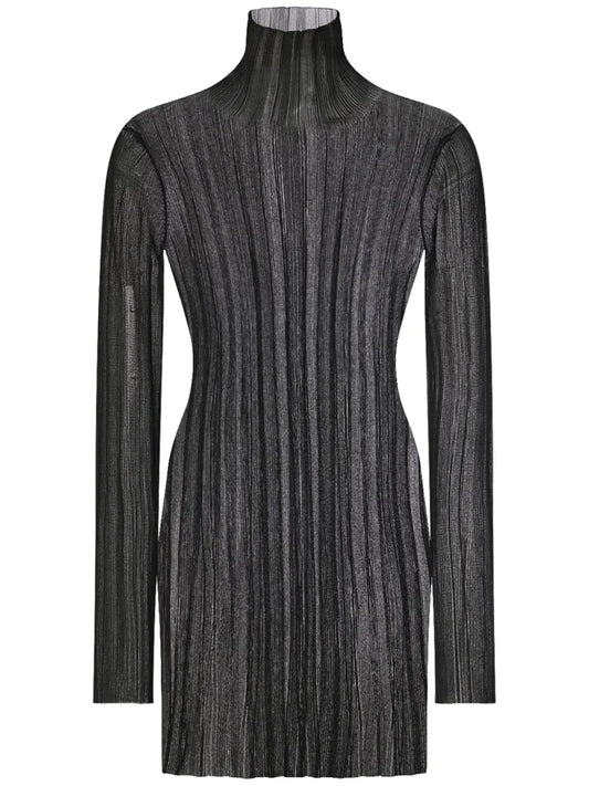 Sheer Plissé Dress