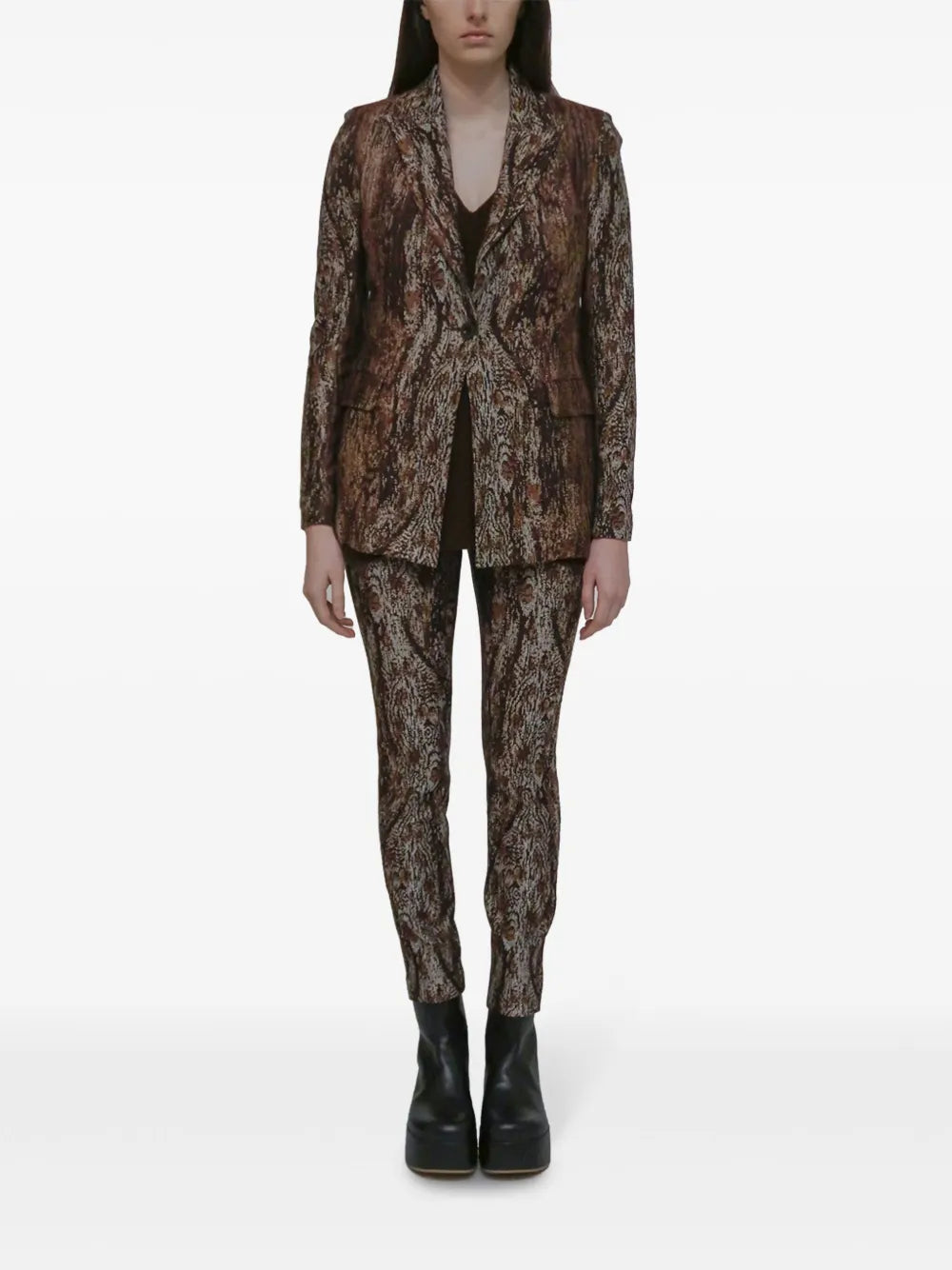 Printed Peak Lapel Jacket