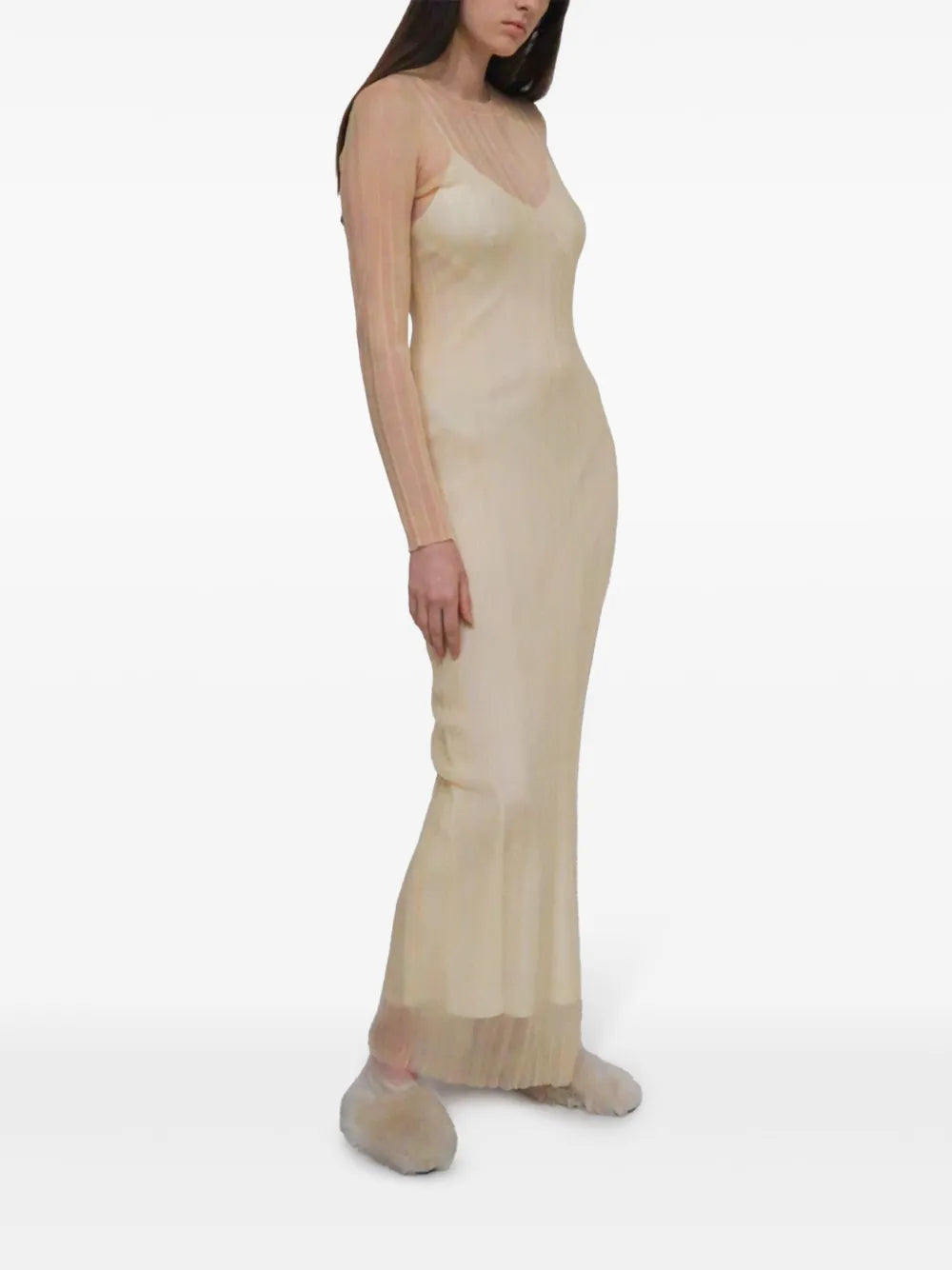 Sheer Plissé Dress