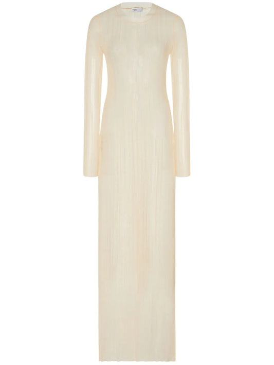 Sheer Plissé Dress