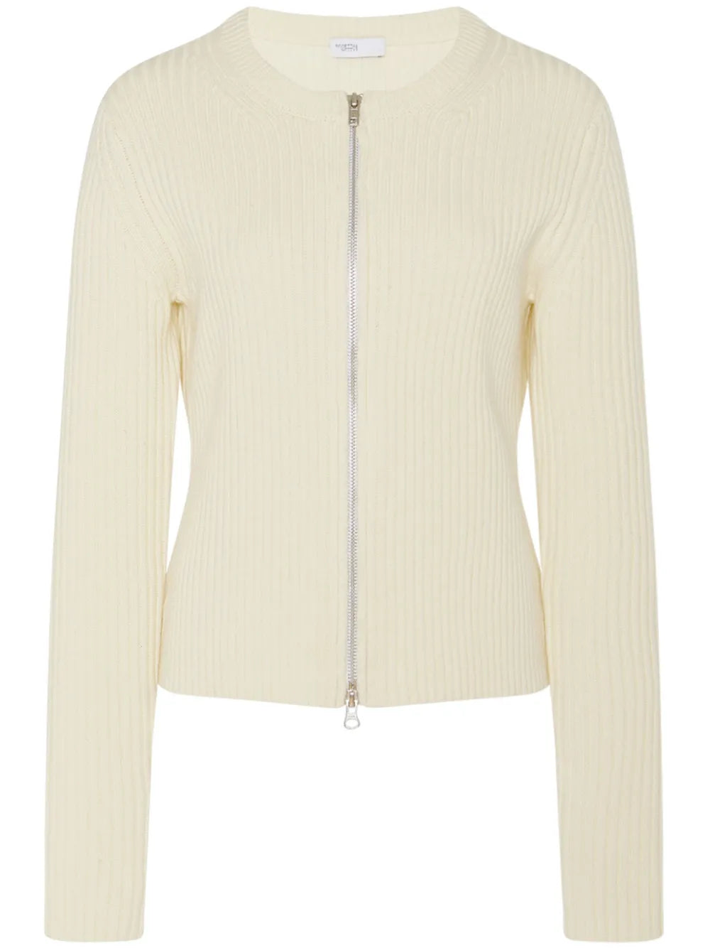 Zip-Up Ribbed Knit Cardigan