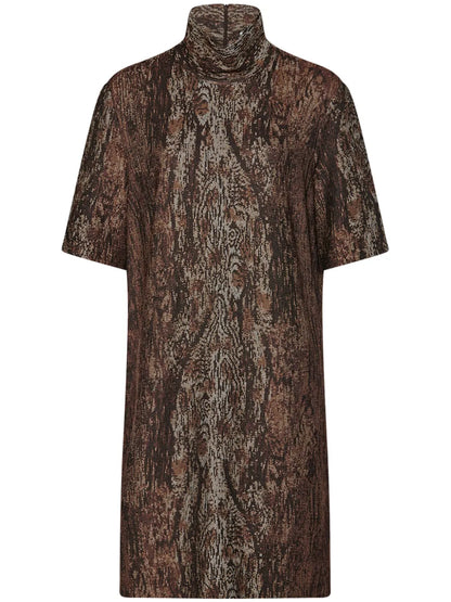 Mock-Neck Shift Dress