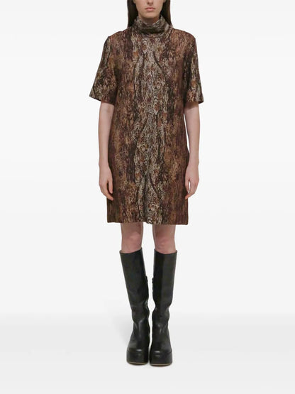 Mock-Neck Shift Dress