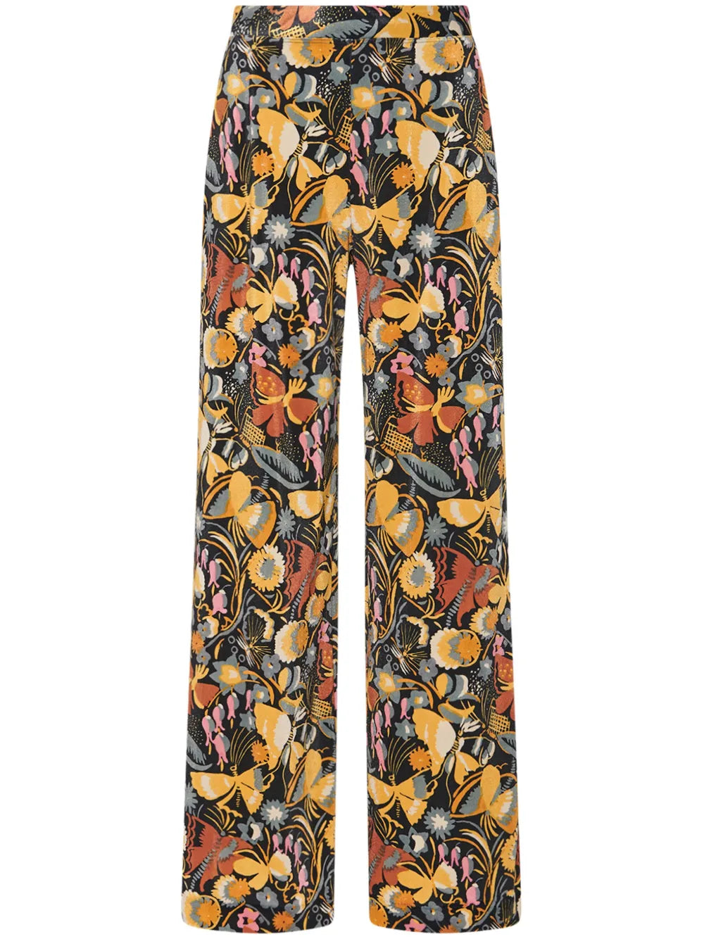 Fitted Straight-Leg Velvet Trousers