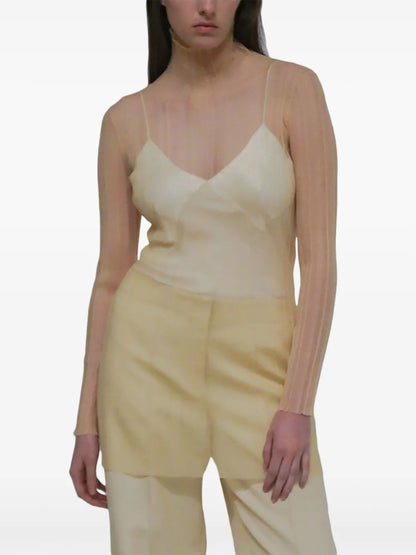 Sheer Plissé Dress