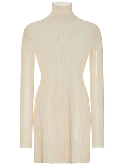 Sheer Plissé Dress