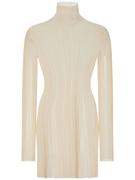 Sheer Plissé Dress