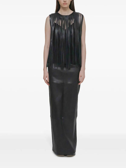 Fringe Leather Top