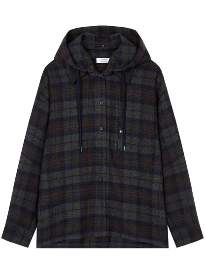 Checked Hooded Shirt