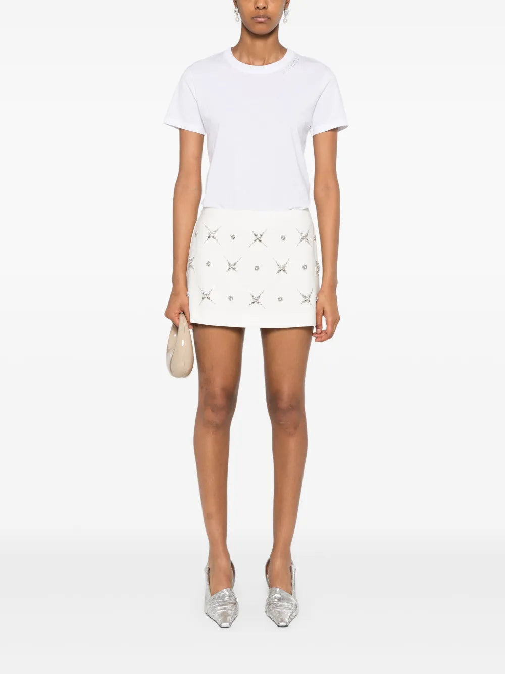 Crystal-Embellished Mini Skirt